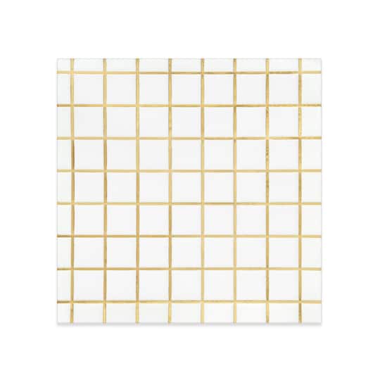 Gold Foil Grid Paper Beverage Napkins by Celebrate It&#x2122;, 16ct.